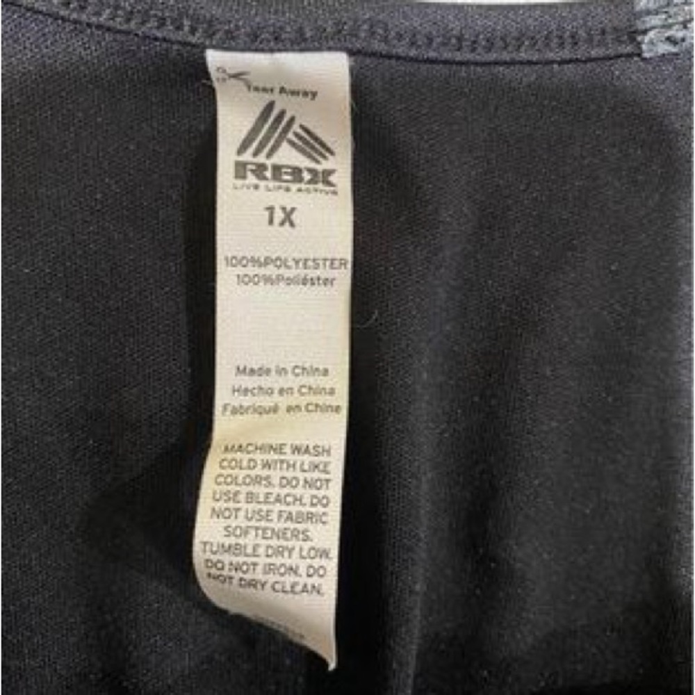 RBX Ladies Black Activewear Top Size 1X - Picture 4 of 4